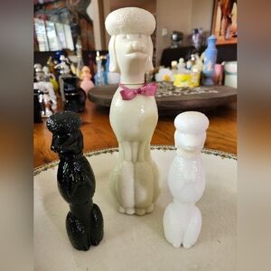 Vintage Avon Set of 3 Poodle Perfume Bottles (no perfume)